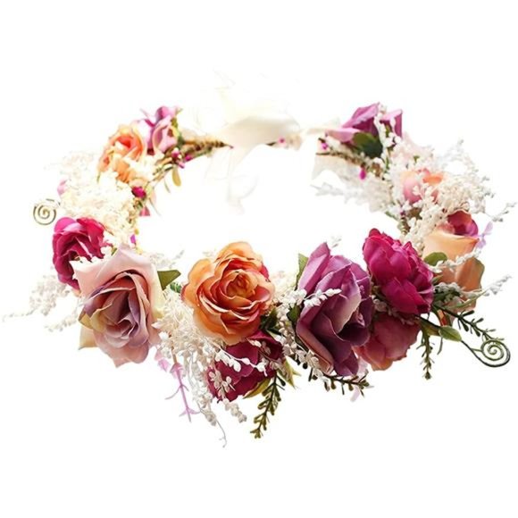 DDazzling Women Flower Headband Wreath Crown Floral Wedding Garland
